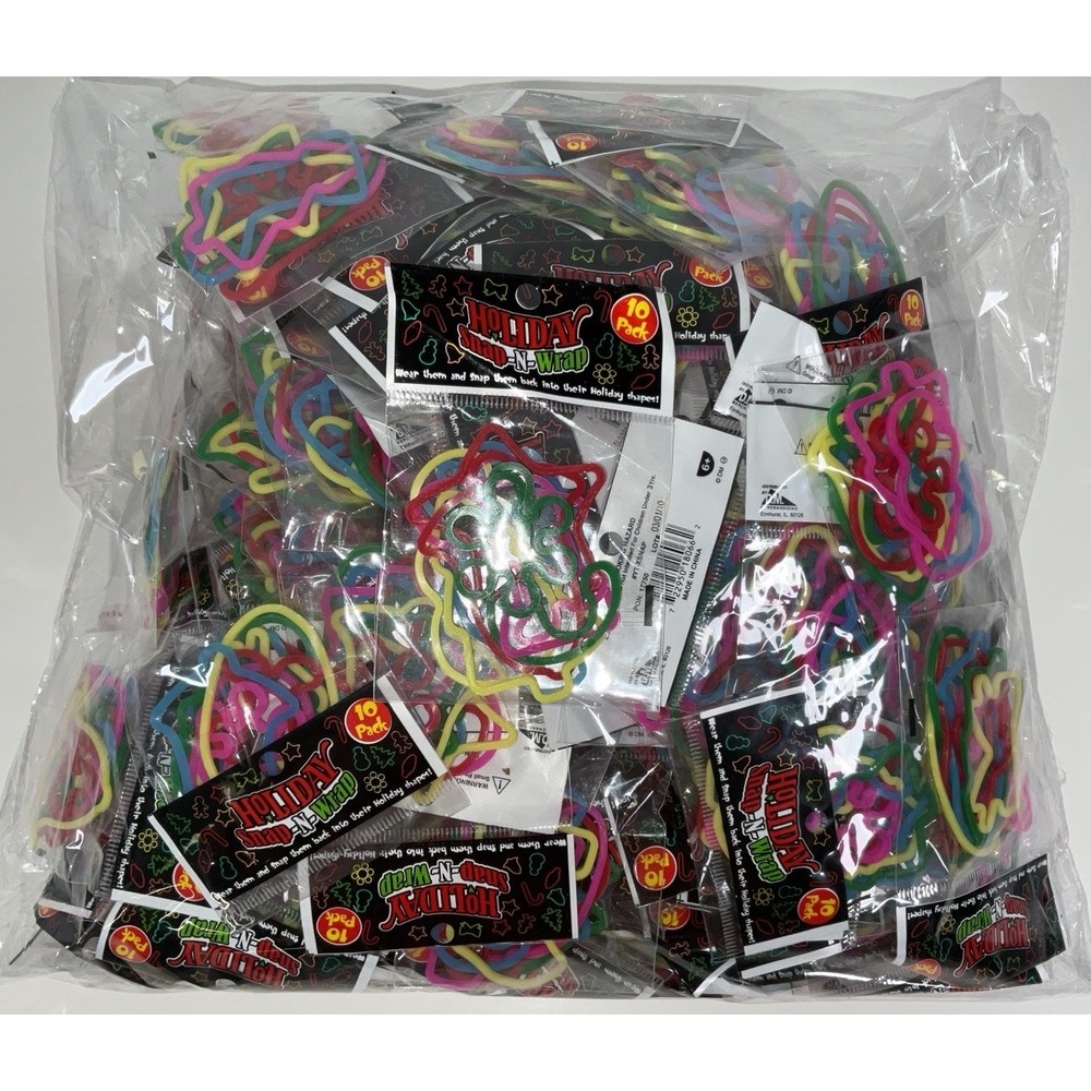 Huge Sealed Lot Christmas Holiday Snap N' Wrap Silly‎ Bandz 181 Packs of 10